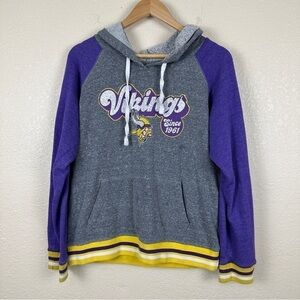 NFL Team Apparel Minnesota Vikings Graphic Pullover Hoodie Size Medium Men